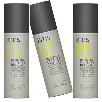 KMS Hair Play Molding Paste texturizing paste that delivers exceptional pliability, matte finish, and all-day hold. Perfect for creating textured, sculpted styles with natural movement and definition, this value pack ensures you're always stocked with your essential styling product.