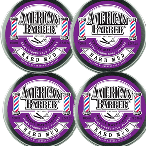 American Barber Hard Mud Wax 100ml Quad Pack - On Line Hair Depot