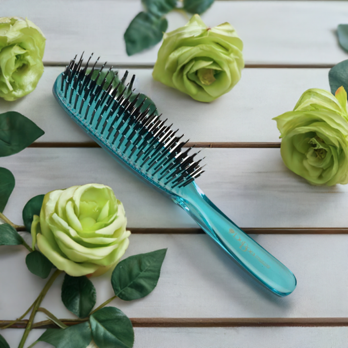 Duboa Brush Aqua/Green 155mm Long 80 Soft Large Hair brush Designed for Thick Hair in Aqua - On Line Hair Depot