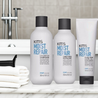KMS Moist repair Shampoo, Conditoner and Revival Creme Trio - On Line Hair Depot