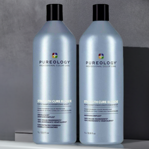 Pureology Strength Cure Blonde 1lt Duo purple tones Blonde & strengthens - On Line Hair Depot