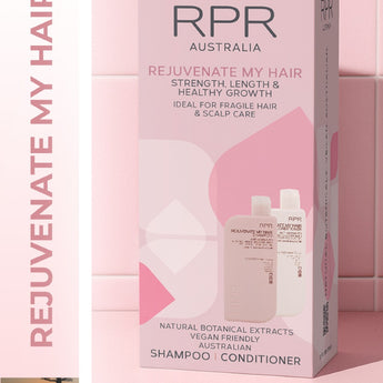 RPR Rejuvenate My Hair
This rejuvenating shampoo & conditioner range is your go-to for longer, stronger, healthier hair from root to tip.
Packed with scalp loving botanicals, vitamins, and strengthening actives, this powerful pair fuels your follicles, reduces breakage, and supports healthy hair growth over time.