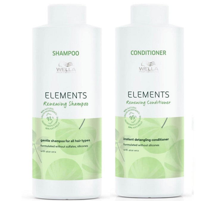 Penge gummi fusion nudler Wella Professionals Elements Renewing Shampoo and Conditioner 1000ml 1 – On  Line Hair Depot
