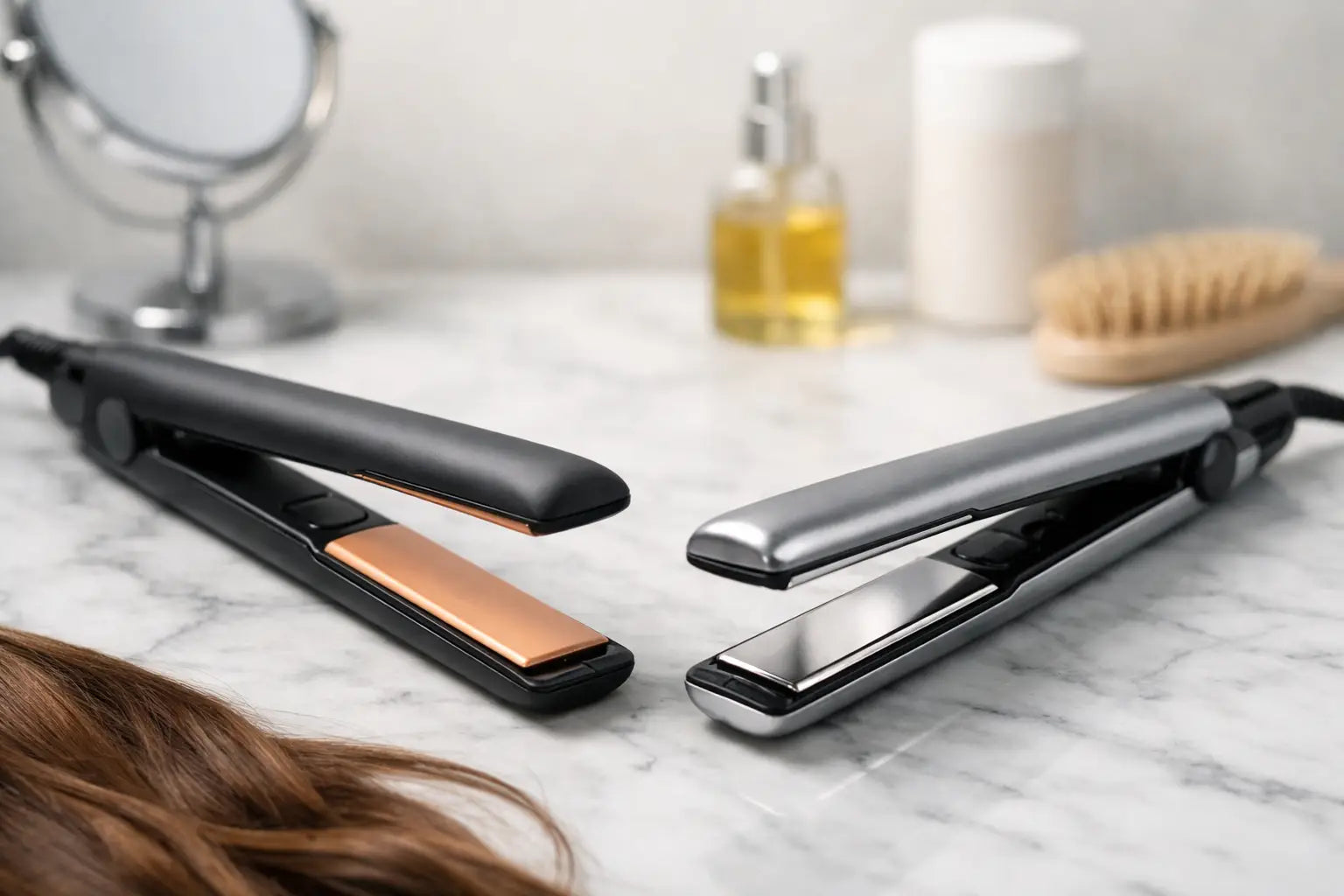Ceramic vs Titanium Straightener Guide