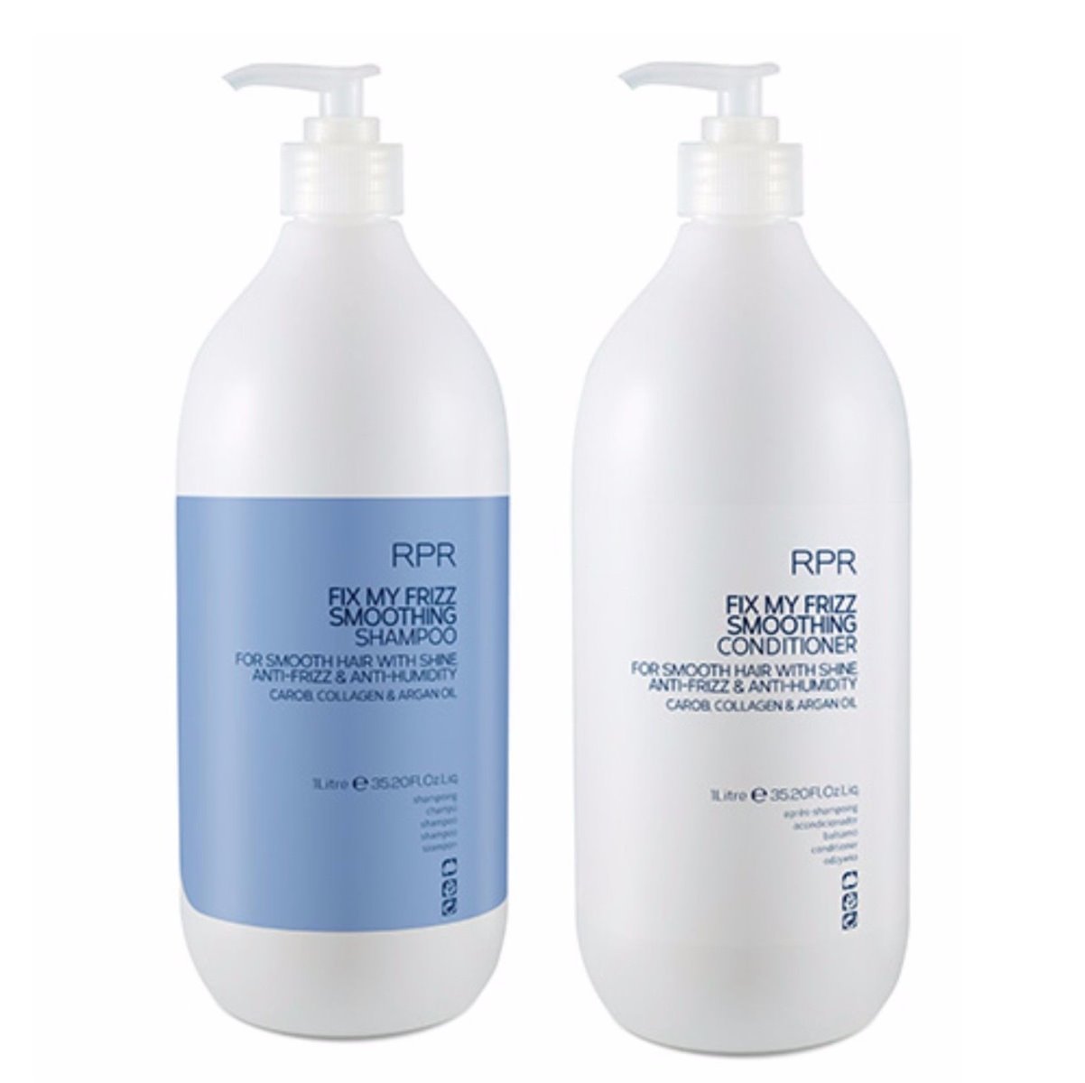 RPR Fix My Frizz Smoothing Shampoo & Conditioner 1 Litres with Pumps