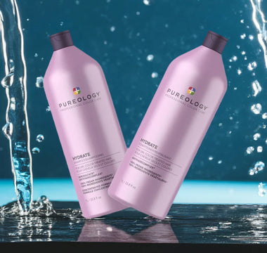 Pureology Hydrate Shampoo and Conditioner are formulated to provide intense hydration to dry, color-treated hair.