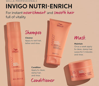 Wella Invigo Nutri Enrich Hair Care Instant Nourishment and Smooth Hair full of Vitality