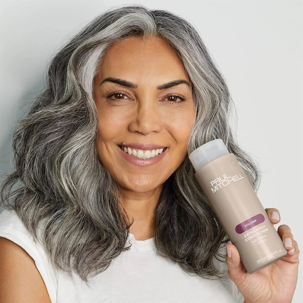 Fine hair needs conditioning love without the weight. Paul Mitchell Extra-Body Conditioner is a lightweight rinse and detangler that adds volume and body while leaving hair silky, manageable, and full of life — never flat or heavy.