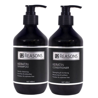 12Reasons Keratin Shampoo and Conditioner Duo 400ml of each 12Reasons - On Line Hair Depot