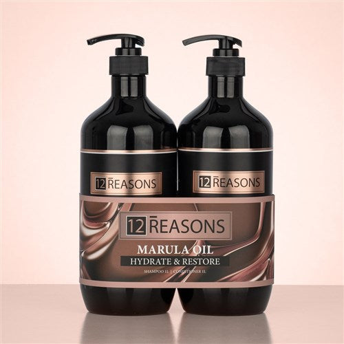 12Reasons Marula Oil Shampoo and Conditioner 1000ml Duo - On Line Hair Depot