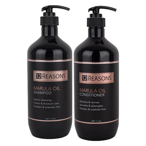 12Reasons Marula Oil Shampoo and Conditioner 1000ml Duo - On Line Hair Depot