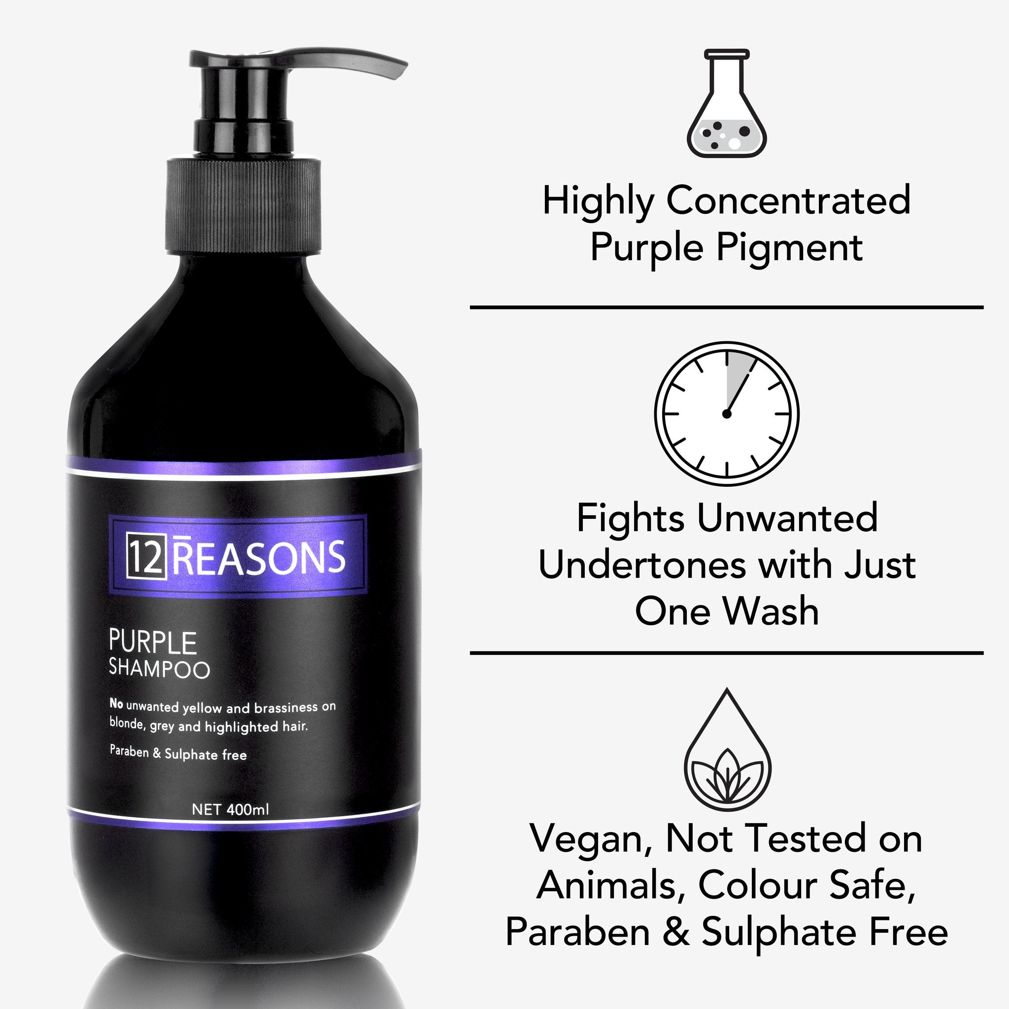 12Reasons Purple Shampoo 400ml - On Line Hair Depot