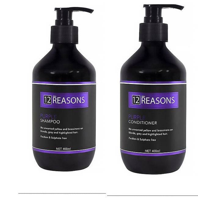 12Reasons Purple Shampoo and Conditioner 400ml Duo - On Line Hair Depot
