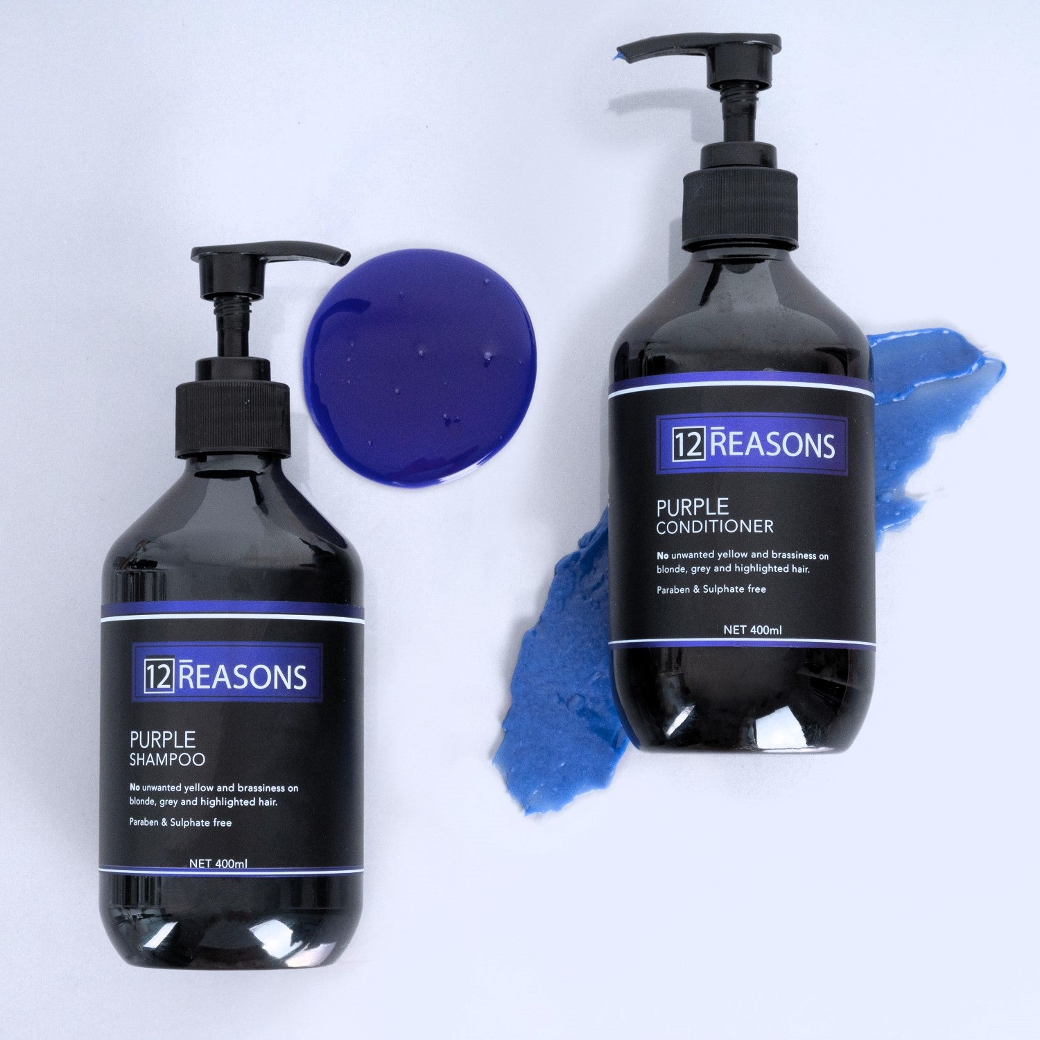 12Reasons Purple Shampoo and Conditioner 400ml Duo - On Line Hair Depot