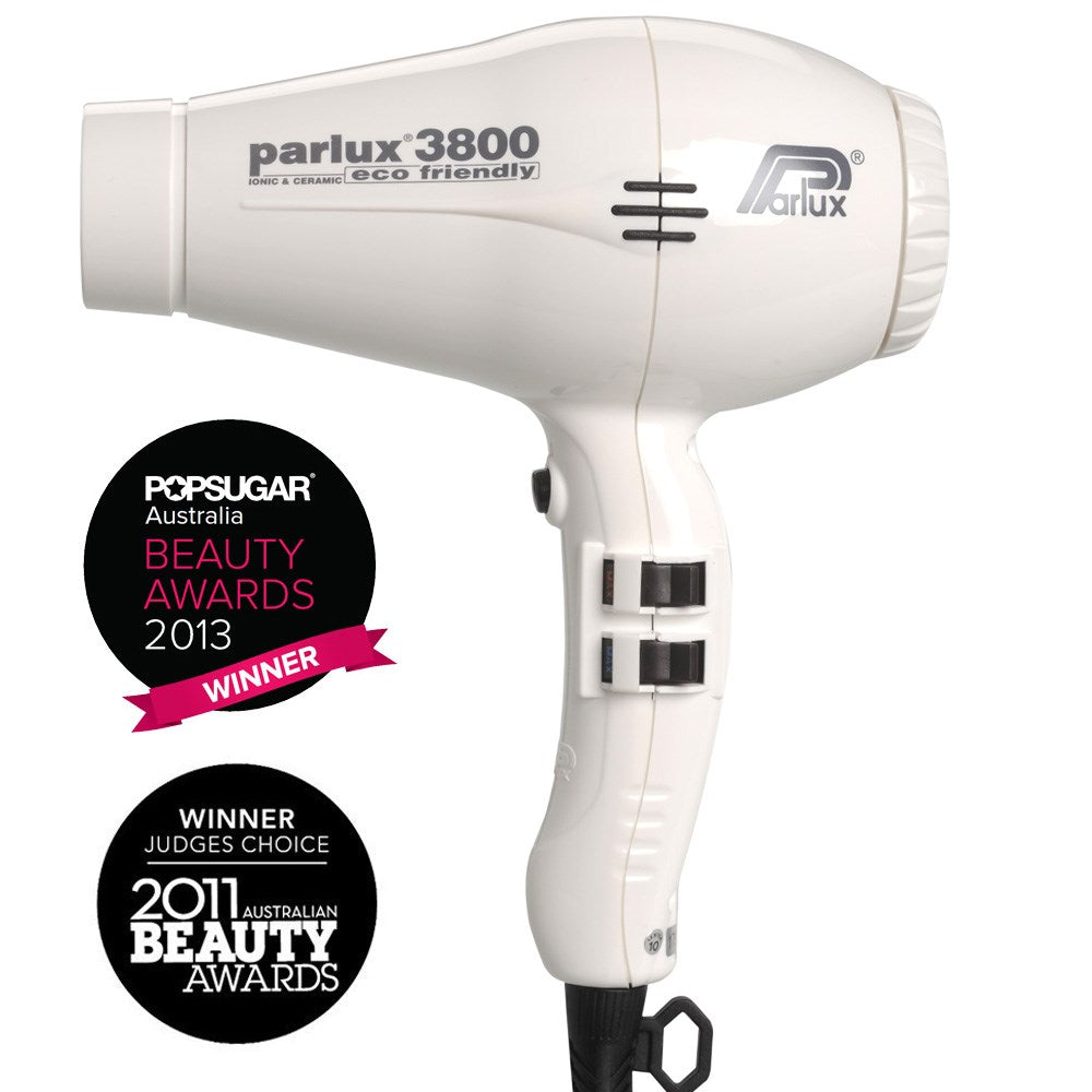Parlux 3800 Eco Friendly Ionic and Ceramic Hair Dryer 2100W - White