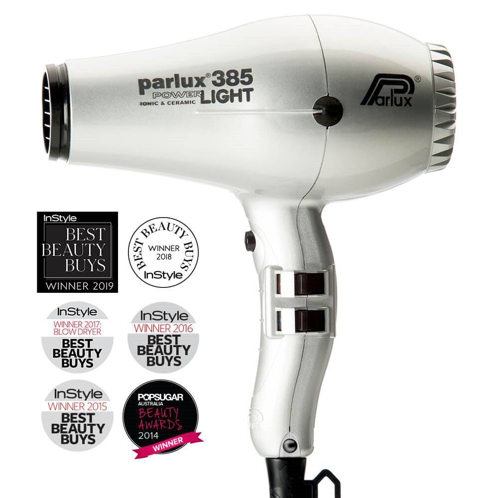 Parlux 385 Power Light Ionic and Ceramic Hair Dryer 2150W Silver - 480g