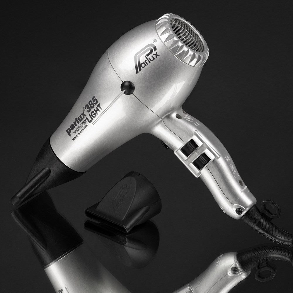 Parlux 385 Power Light Ionic and Ceramic Hair Dryer 2150W Silver - 480g