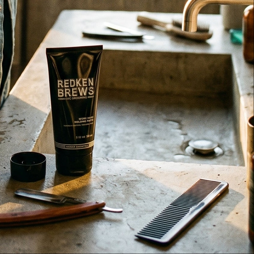 Redken Brews Work Hard Molding Paste 150ml

Sculpt and define your style with this firm-hold paste that delivers a natural, lived-in finish — no stiffness, no shine overload. Ideal for men who want texture and control that moves with them all day.