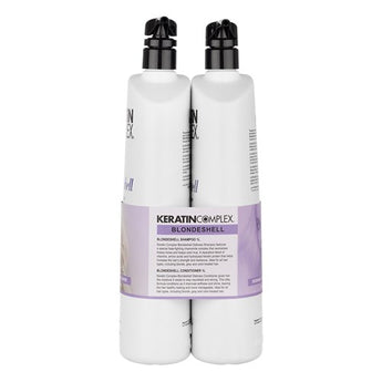 Keratin Complex Blonde Shell Shampoo & Conditioner Duo 1lt with Pumps - On Line Hair Depot