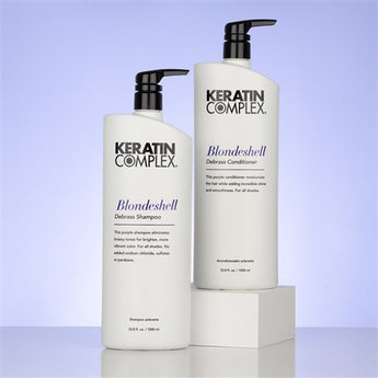 Keratin Complex Blonde Shell Shampoo & Conditioner Duo 1lt with Pumps - On Line Hair Depot