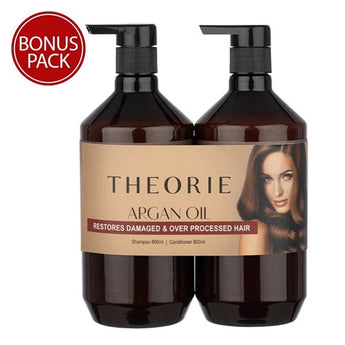 Theorie Argan Oil Reforming Hair Shampoo and Conditioner 800 ml Duo Theorie Hair Care - On Line Hair Depot