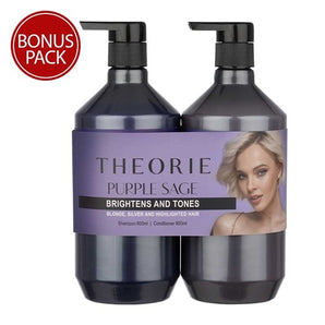 Theorie Purple Sage Brightening Shampoo and Conditioner 800mL Duo Theorie Hair Care - On Line Hair Depot