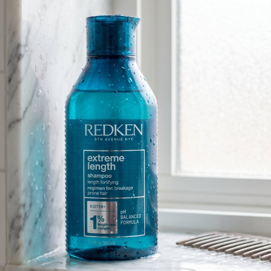 Growing longer, stronger hair starts in the shower. This salon-favourite Extreme Length Shampoo  to build resilience from root to tip — helping you retain length, reduce breakage, and get visibly healthier hair over time. Used consistently as part of the full Extreme Length system, it can support up to 6 inches of growth in a year.