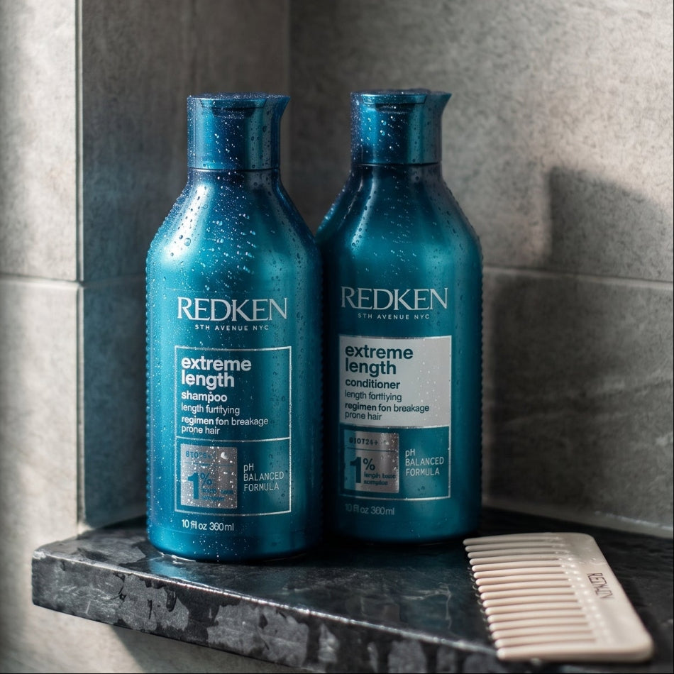 Growing longer, stronger hair starts in the shower. This salon-favourite duo pairs the Extreme Length Shampoo and Conditioner (300ml each) to build resilience from root to tip — helping you retain length, reduce breakage, and get visibly healthier hair over time. Used consistently as part of the full Extreme Length system, it can support up to 6 inches of growth in a year.
