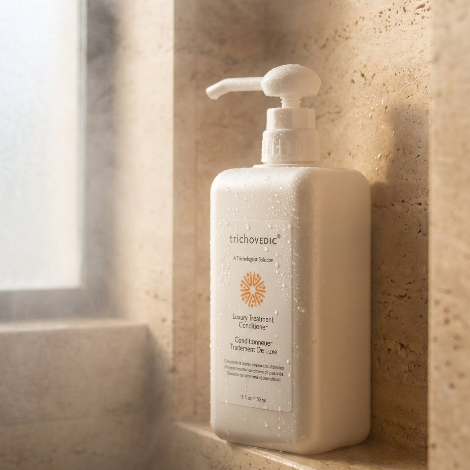 Trichovedic Luxury Treatment Conditioner 2lt

A rich, instant-acting treatment conditioner formulated for keratin-treated, coloured, dry, and damaged hair. Infused with a powerful blend of professional-grade ingredients to restore shine, strength, and elasticity with every wash.