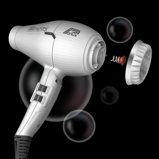 Parlux DigitAlyon Hair Dryer Silver 2400w - 395g - On Line Hair Depot