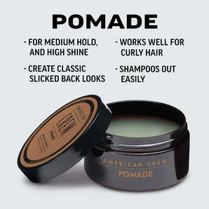 American Crew Pomade with Medium Hold and High Shine 85g x 2 American Crew - On Line Hair Depot