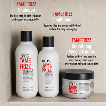 KMS Tame Frizz Shampoo, Conditioner and Smoothing Reconstructor Trio KMS - On Line Hair Depot