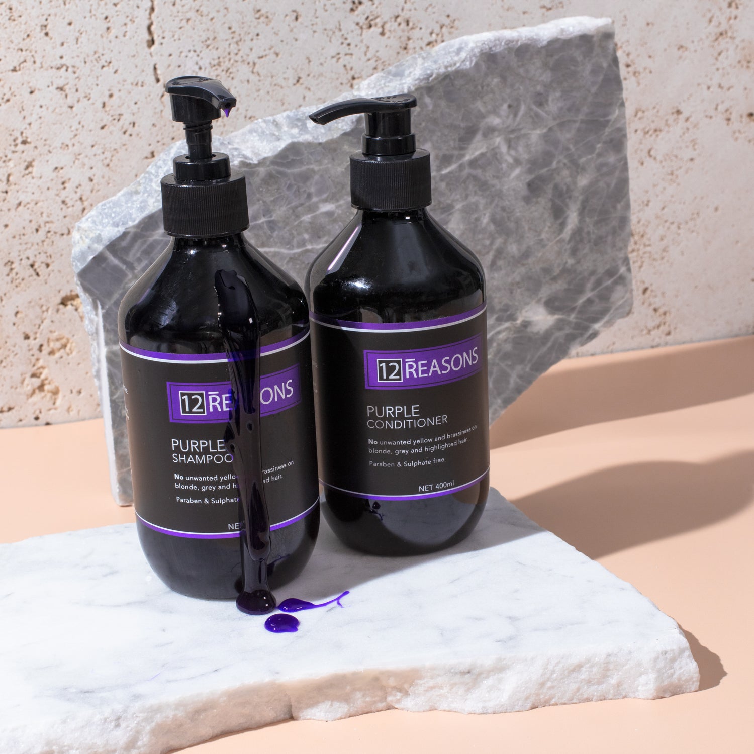 12Reasons Purple Shampoo and Conditioner 400ml Duo - On Line Hair Depot