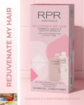RPR Rejuvenate My Hair 
This rejuvenating shampoo & conditioner range is your go-to for longer, stronger, healthier hair from root to tip.
Packed with scalp loving botanicals, vitamins, and strengthening actives, this powerful pair fuels your follicles, reduces breakage, and supports healthy hair growth over time.