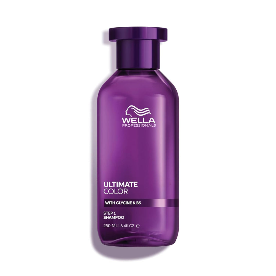Wella Ultimate Color Sulfate-Free Shampoo
Soothes the scalp while gently cleansing to minimize colour fade, moisturises and detoxes hair from colour-distorting metals.