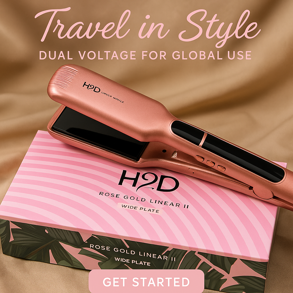 H2D Wide Plate Hair Straightener Linear II 2025 Model Rose Gold