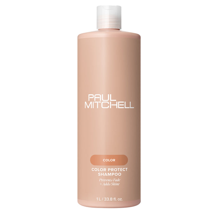 Preserve that gorgeous hair colour with Color Protect Shampoo from Paul Mitchell. Safe enough to use every day, this gentle cleanser protects colour-treated hair while hydrating, strengthening and boosting shine. Plant extracts help shield harmful UVA and UVB rays while special conditioners keep every strand moisturised.&nbsp;