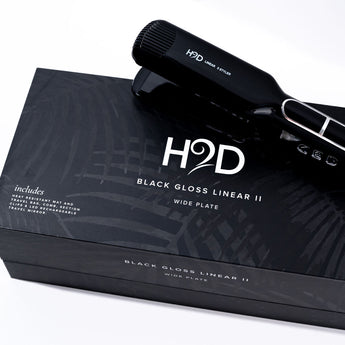 H2D Black Wide Plate Straightener Linear II 2025 Model - On Line Hair Depot