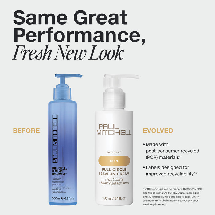 Enjoy soft, frizz-free curls with Full Circle Leave-In Treatment from Paul Mitchell. This light, yet creamy leave-in conditioner helps hydrate curls, while taming frizz without weighing it down. Protect against damage while hydrating every single curl for beautiful, professional-looking salon-quality results with each use.