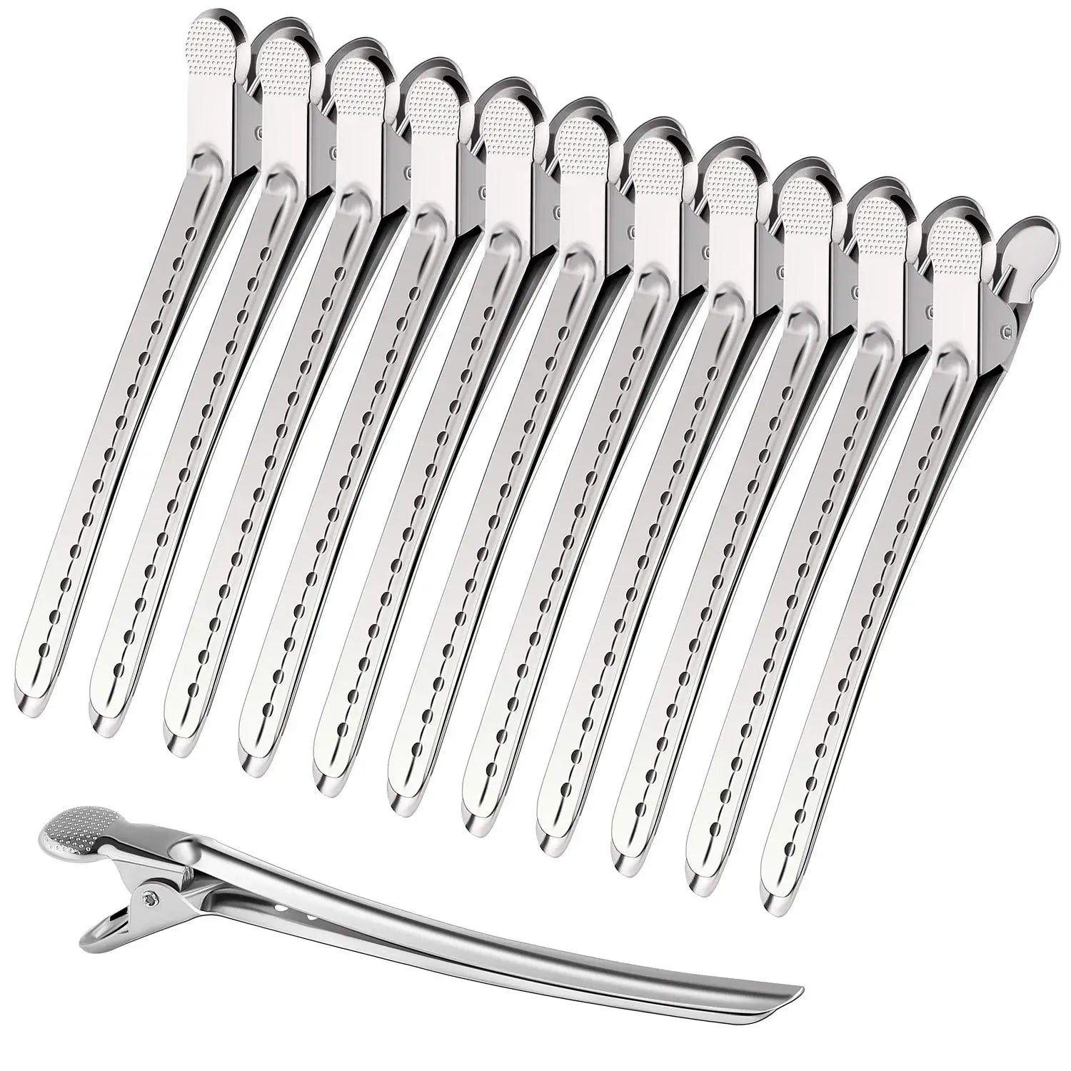 5/10Pcs Hair Care Clips Stainless Steel Hairdressing Sectioning Clips Clamps For Hairdressing Barber Hair Cut Use Styling Tools - On Line Hair Depot