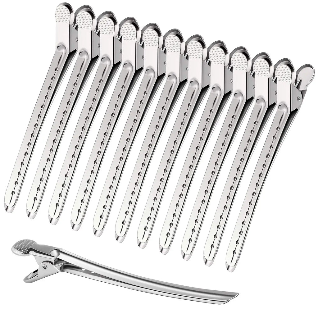 5/10Pcs Hair Care Clips Stainless Steel Hairdressing Sectioning Clips Clamps For Hairdressing Barber Hair Cut Use Styling Tools - On Line Hair Depot
