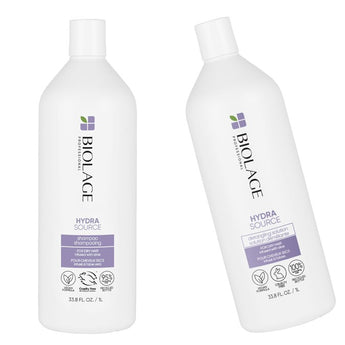 Biolage Hydrasource Shampoo and Detangling Solution 1lt Duo - On Line Hair Depot