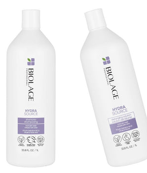 Biolage Hydrasource Shampoo and Detangling Solution 1lt Duo Matrix Biolage - On Line Hair Depot