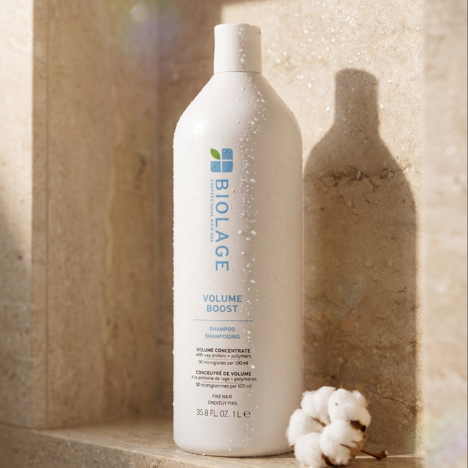 Matrix Biolage Volume Boost Shampoo is your fine hair's best friend — delivering long-lasting, weightless volume and luminous shine without the heaviness.