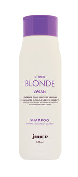 Juuce Silver Blonde Shampoo Intense Toning Removes Yellow 300ml      . - On Line Hair Depot