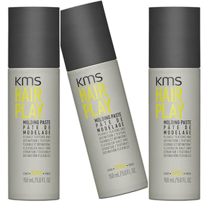 KMS Hair Play Molding Paste texturizing paste that delivers exceptional pliability, matte finish, and all-day hold. Perfect for creating textured, sculpted styles with natural movement and definition, this value pack ensures you're always stocked with your essential styling product.