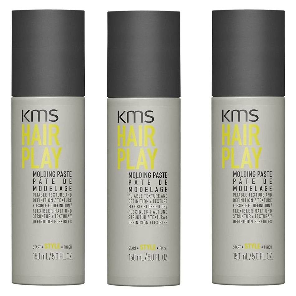 KMS Hair Play Molding Paste texturizing paste that delivers exceptional pliability, matte finish, and all-day hold. Perfect for creating textured, sculpted styles with natural movement and definition, this value pack ensures you're always stocked with your essential styling product.