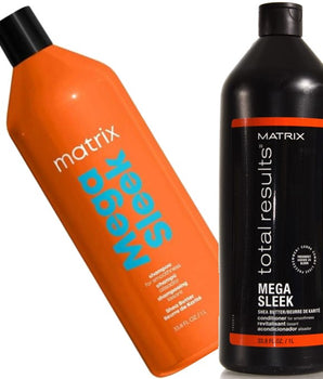 Matrix Total Results Mega Sleek Shampoo and Conditioner 1lt Duo Matrix Total Results - On Line Hair Depot