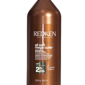 Redken All Soft MEGA Curls Shampoo 1 Litre for Severely Dry Coarse Hair in Need of Intense Moisture - On Line Hair Depot