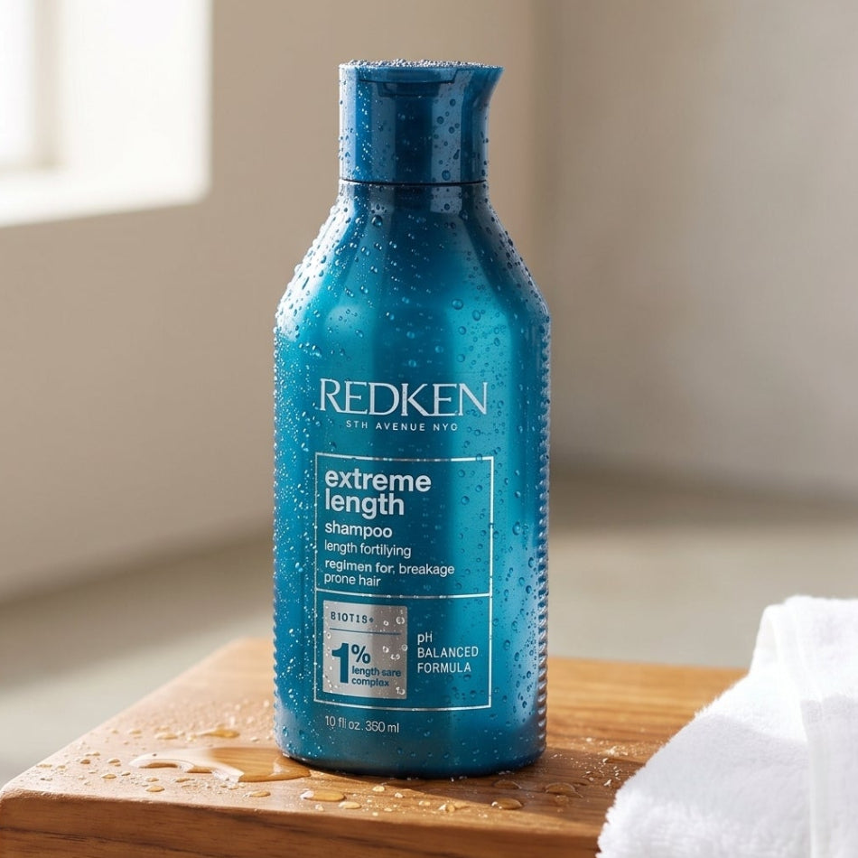 Growing longer, stronger hair starts in the shower. This salon-favourite Extreme Length Shampoo  to build resilience from root to tip — helping you retain length, reduce breakage, and get visibly healthier hair over time. Used consistently as part of the full Extreme Length system, it can support up to 6 inches of growth in a year.